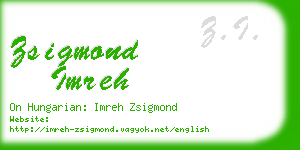 zsigmond imreh business card